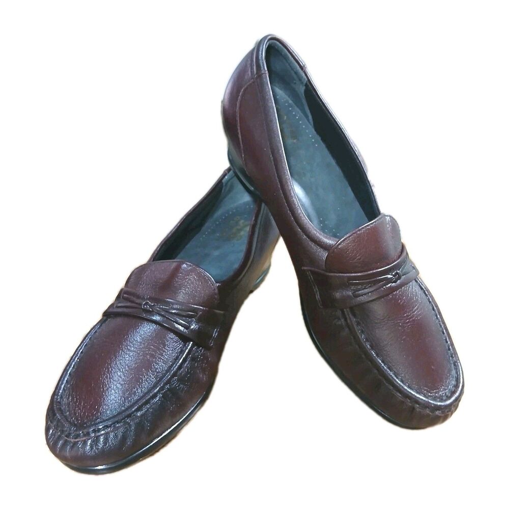 SAS Women’s Brown Leather Loafers Size 7.5 M Tripad Comfort Slip-On Made in USA
